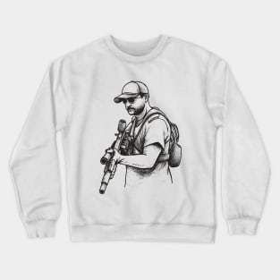 A Professional Sniper Guy Sketch Art Crewneck Sweatshirt